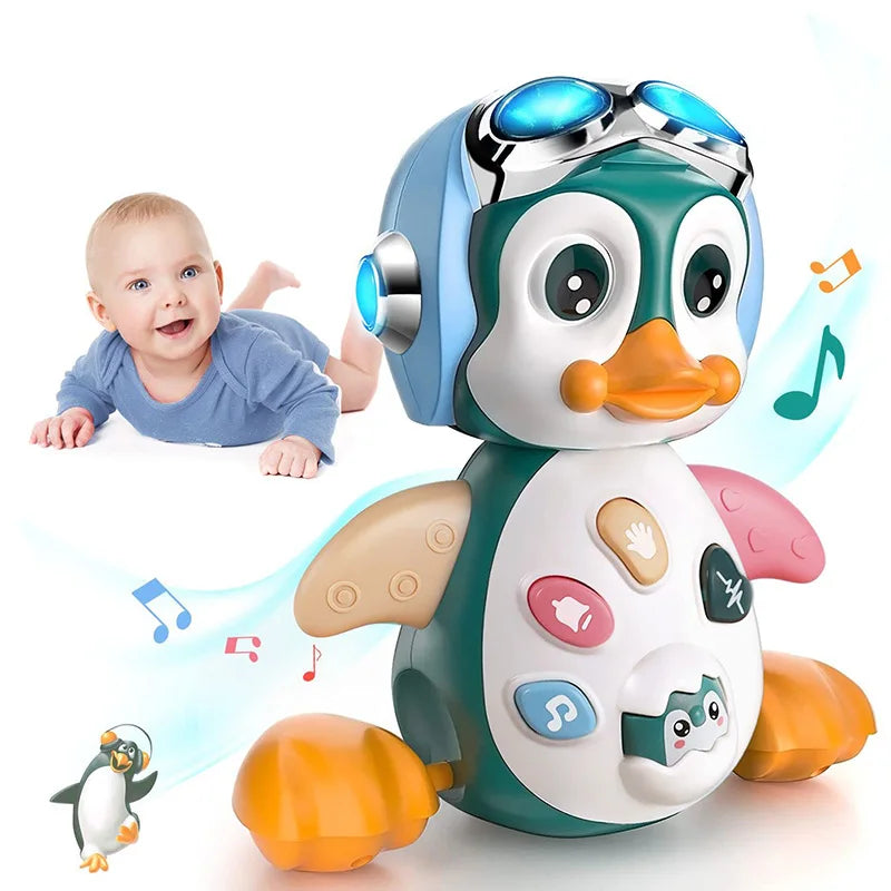 Pinguim Musical Rastejante - Brinquedo Interativo para Bebês