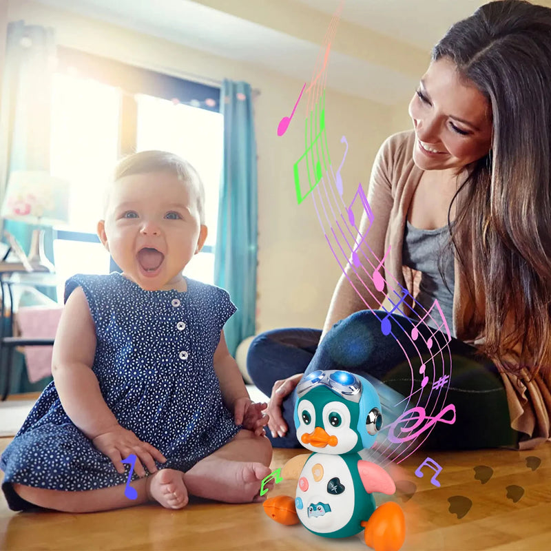 Pinguim Musical Rastejante - Brinquedo Interativo para Bebês