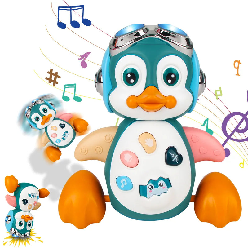 Pinguim Musical Rastejante - Brinquedo Interativo para Bebês