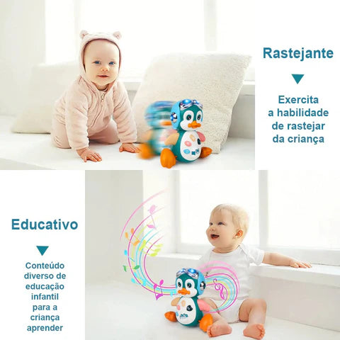 Pinguim Musical Rastejante - Brinquedo Interativo para Bebês